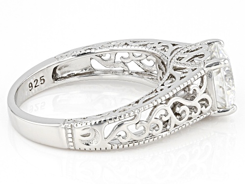 MOISSANITE FIRE(R) 2.10CT DEW ROUND PORTUGUESE CUT PLATINEVE(R) RING - Size 7