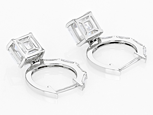 MOISSANITE FIRE(R) 6.64CTW DEW ASSCHER CUT & BAGUETTE PLATINEVE(R) EARRINGS
