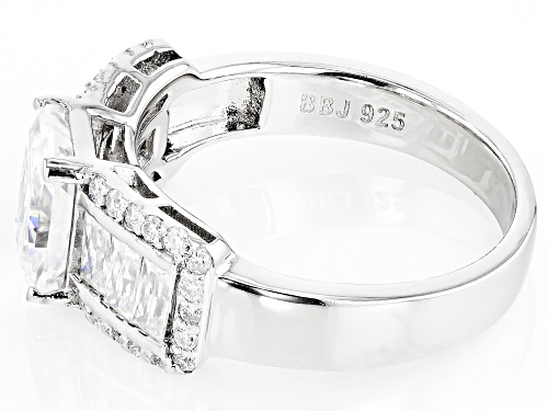 MOISSANITE FIRE(R) 2.64CTW DEW OCTAGONAL RADIANT, BAGUETTE & ROUND PLATINEVE(R) RING - Size 9