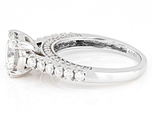 MOISSANITE FIRE(R) 2.64CTW DEW ROUND PLATINEVE(R) RING - Size 9