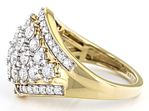 MOISSANITE FIRE(R) 1.76CTW DEW ROUND 14K YELLOW GOLD OVER SILVER RING - Size 10