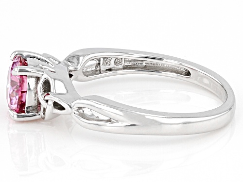 MOISSANITE FIRE(R) PINK 1.00CT DEW ROUND PLATINEVE(R) RING - Size 9