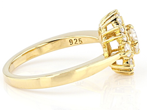 MOISSANITE FIRE® .93CTW DEW 14K YELLOW GOLD OVER SILVER RING - Size 8