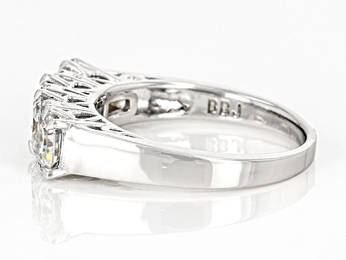 MOISSANITE FIRE(R) 1.66CTW DEW ASSCHER CUT & ROUND BRILLANT PLATINEVE(R) RING - Size 6