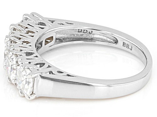 MOISSANITE FIRE(R) 2.08CTW DEW ASSCHER CUT & ROUND BRILLIANT PLATINEVE(R) RING - Size 5