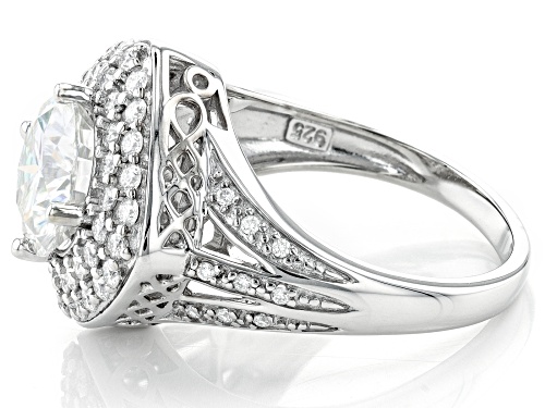 MOISSANITE FIRE(R) 3.76CTW DEW ROUND PLATINEVE(R) RING - Size 7