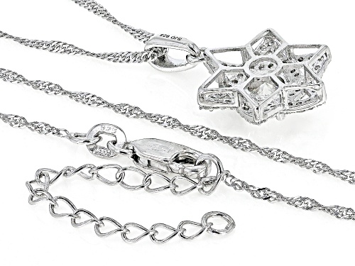 MOISSANITE FIRE(R) 1.34CTW DEW ROUND BRILLIANT PLATINEVE(R) STAR OF DAVID PENDANT & CHAIN