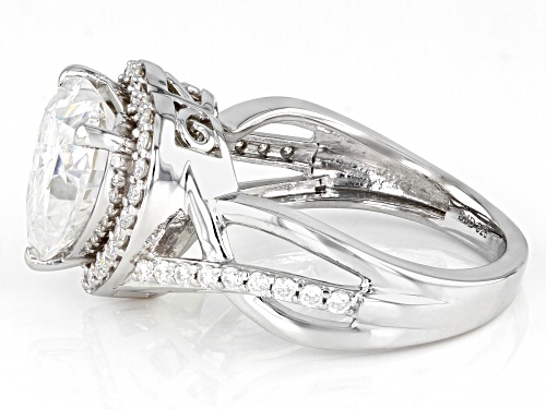 MOISSANITE FIRE(R) 4.12CTW DEW HEART SHAPE & ROUND PLATINEVE(R) RING - Size 9