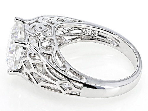 MOISSANITE FIRE(R) 3.30CT DEW SQUARE CUSHION CUT PLATINEVE(R) RING - Size 11