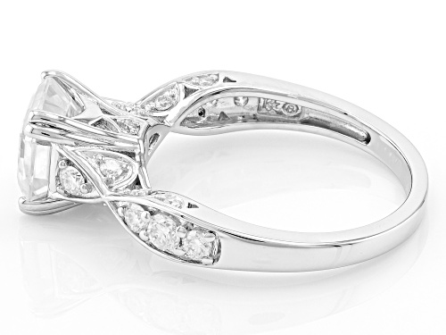 MOISSANITE FIRE(R) 2.88CTW DEW ASSCHER CUT & ROUND PLATINEVE(R) RING - Size 8