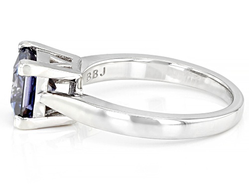 MOISSANITE FIRE(R) BLUE 2.30CT DEW PRINCESS CUT PLATINEVE RING - Size 5