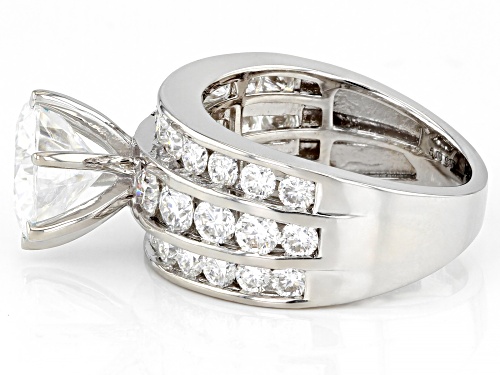 MOISSANITE FIRE(R) 6.14CTW DEW ROUND  PLATINEVE(R) RING - Size 6