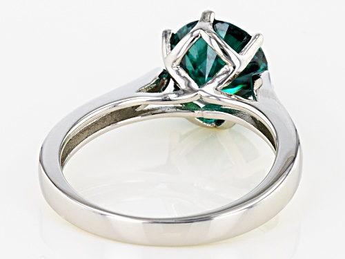 Moissanite Fire® Green 2.20ct Dew Round Platineve™ Ring - Size 10
