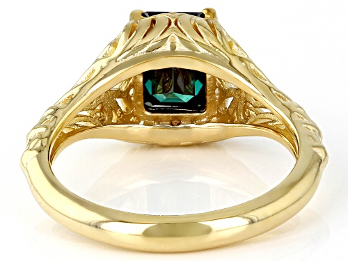 Moissanite Fire® Green 1.75ct DEW Emerald Cut 14k Yellow Gold Over Sterling Silver Ring - Size 7