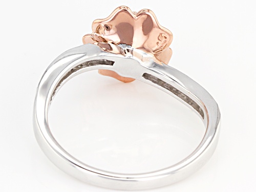 Moissanite Fire® .62ctw Dew Platineve™ And 14k Rose Gold Over Platineve Two Tone Ring - Size 11