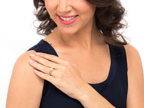 Moissanite Fire® 1.50ct Diamond Equivalent Weight Round 14k Yellow Gold Over Sterling Silver Ring - Size 8