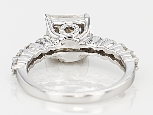 Moissanite Fire® 2.90ctw Diamond Equivalent Weight Square Brilliant And Round Platineve™ Ring - Size 10