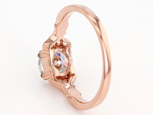 Moissanite Fire® 1.20ct Dew Round 14k Rose Gold Over Silver Ring - Size 10