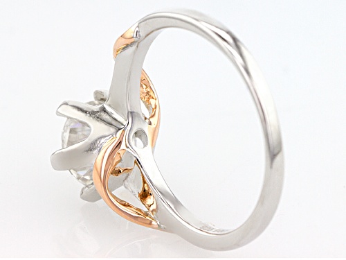 Moissanite Fire® 1.50ct Dew Platineve™ With 14k Rose Gold Over Platineve Two Tone Ring - Size 9