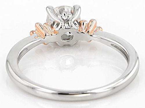 Moissanite Fire® .60ct Dew Platineve™ And 14k Rose Gold Over Sterling Two Tone Ring - Size 9