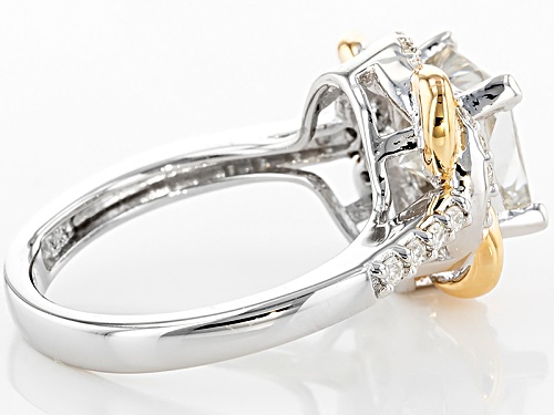 Moissanite Fire® 2.82ctw Dew Platineve™ And 14k Yellow Gold Over Platineve Ring - Size 9