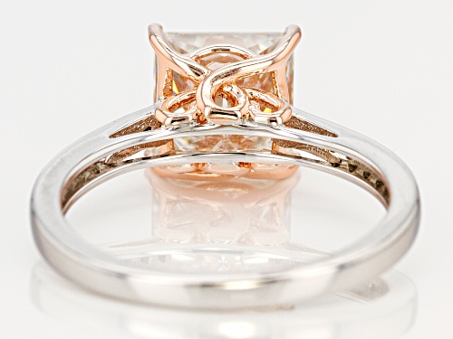 Moissanite Fire® 3.26ctw Dew Platineve™ And 14k Rose Gold Over Platineve Two Tone Ring - Size 9