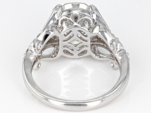 Moissanite Fire® 4.60ctw Diamond Equivalent Weight Oval And Round Platineve™ Ring - Size 8