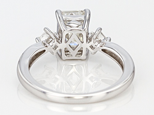 Moissanite Fire® 1.95ctw Dew Emerald Cut  And Princess Cut Platineve™ Ring - Size 10