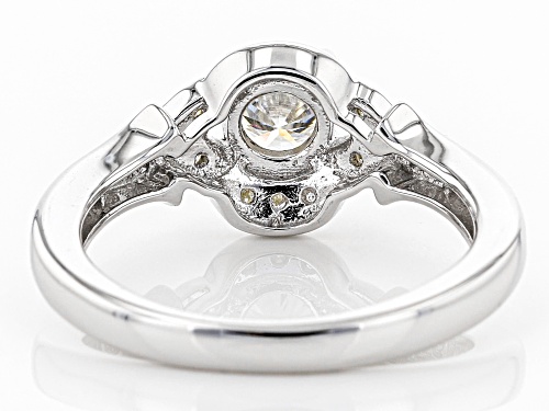 Moissanite Fire® .72ctw Diamond Equivalent Weight Round Platineve™ Ring - Size 10