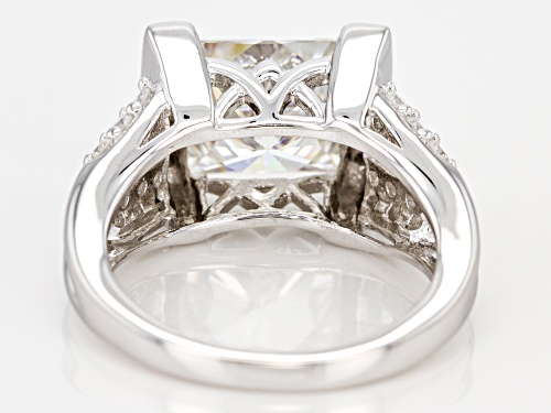 Moissanite Fire® 4.86ctw Dew Square Brilliant And Round Platineve® Ring. - Size 7