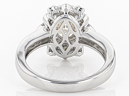 MOISSANITE FIRE® 2.42CTW DIAMOND EQUIVALENT WEIGHT OVAL AND ROUND PLATINEVE™ RING - Size 11
