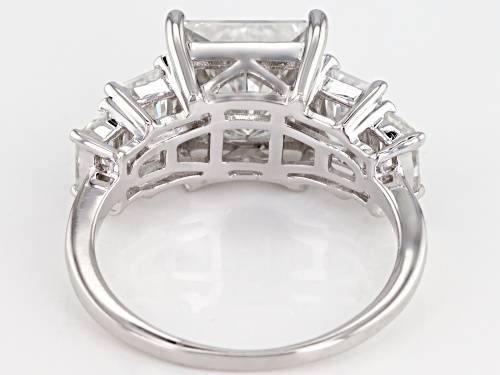MOISSANITE FIRE® 5.16CTW DEW SQUARE BRILLIANT AND RADIANT CUT PLATINEVE® RING - Size 11
