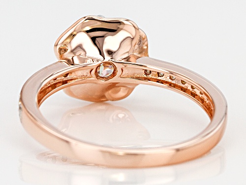 MOISSANITE FIRE® 1.16CTW DEW ROUND 14K ROSE GOLD OVER SILVER RING - Size 6