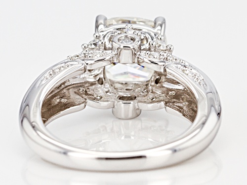 MOISSANITE FIRE® 3.24CTW DEW CUSHION CUT AND ROUND PLATINEVE™ RING - Size 11