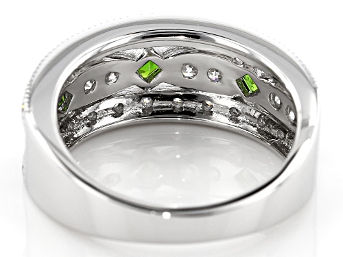 MOISSANITE FIRE® .50CTW DEW AND .13CTW CHROME DIOPSIDE PLATINEVE™ RING - Size 6