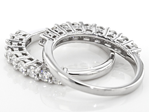 MOISSANITE FIRE® 1.08CTW DEW ROUND PLATINEVE® SET OF TWO BANDS - Size 5