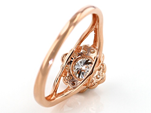 MOISSANITE FIRE® .84CTW DEW 14K ROSE GOLD OVER STERLING SILVER RING - Size 6
