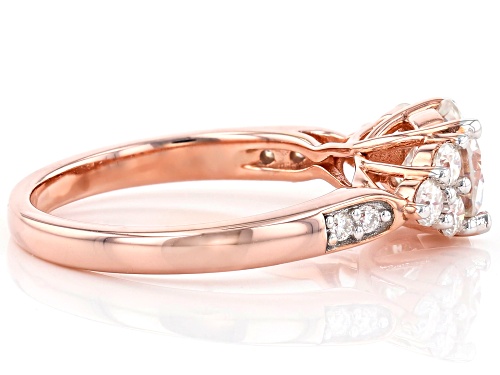 MOISSANITE FIRE® 1.64CTW DEW ROUND 14K ROSE GOLD OVER SILVER RING - Size 9
