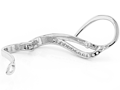 0.05ctw White Zircon Rhodium Over Sterling Silver Enhancer Pendant Converter