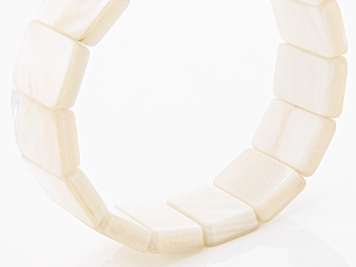 White South Sea & Freshwater Mother-Of-Pearl Stretch Bracelet