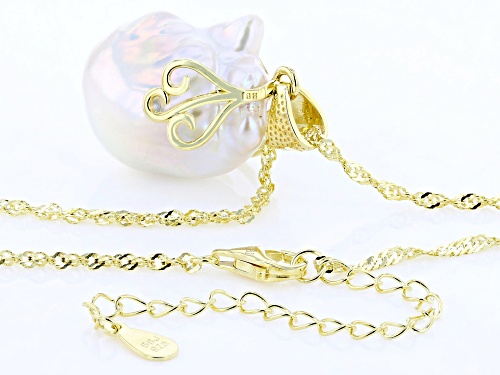Genusis™ 10-11.5mm White Cultured Freshwater Pearl & Bella Luce® 18k Gold Over Silver Pendant