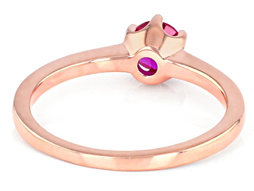 Round Lab Created Pink Sapphire 18k Rose Gold Over Silver Solitaire Ring - Size 7