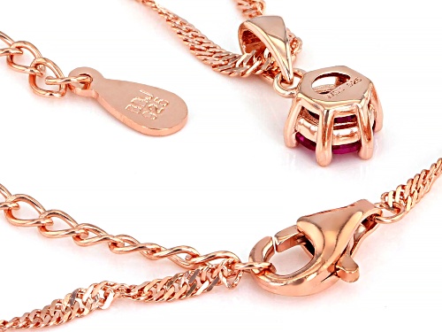 Lab Created Pink Sapphire 18k Rose Gold Over Silver Pendant with Chain