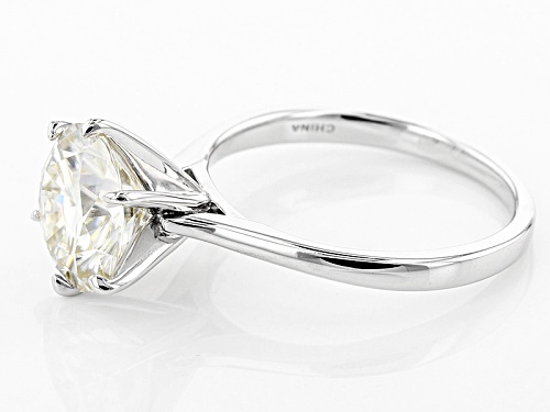 Moissanite Fire® 3.10ct Diamond Equivalent Weight Round Platineve® Solitaire Ring - Size 9