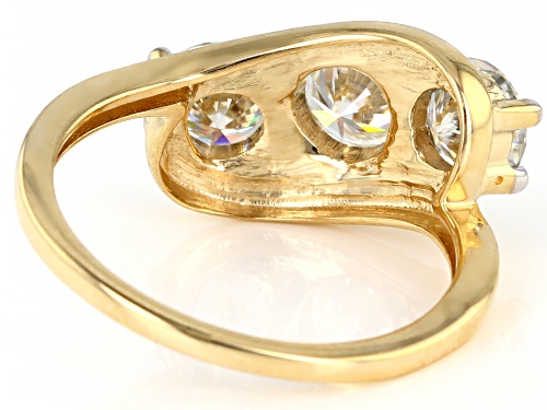 MOISSANITE FIRE(R) 2.00CTW DEW ROUND 14K YELLOW GOLD RING - Size 11
