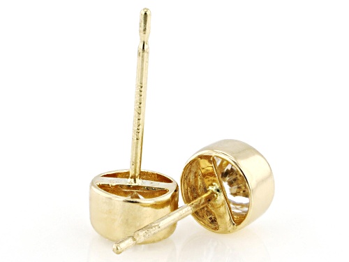 MOISSANITE FIRE® 0.46CTW DEW ROUND BRILLIANT 14K YELLOW GOLD STUD EARRINGS