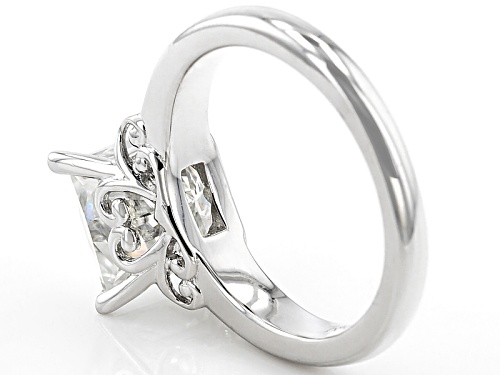 Moissanite Fire® 3.90ct Dew Princess Cut Platineve™ Solitaire Ring - Size 11
