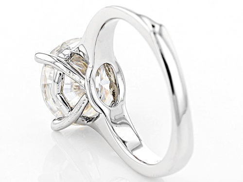 Moissanite Fire® 4.75ct Diamond Equivalent Weight Round Platineve® Solitaire Ring - Size 8
