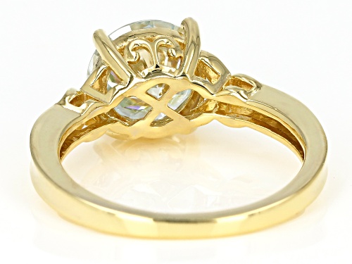 Moissanite Fire® 3.60ct Dew Round 14k Yellow Gold Over Silver Solitaire Ring - Size 9