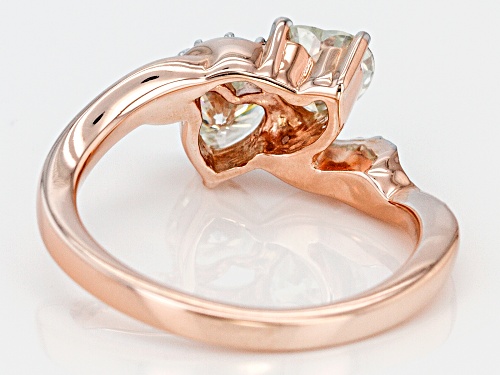Moissanite Fire® 1.20ctw Dew Heart Shape 14k Rose Gold Over Silver Ring - Size 7
